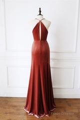Mermaid Velvet Bridesmaid Dresses Draped Neck