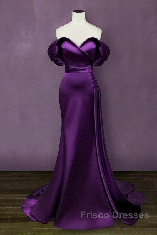 Mermaid Violet Formal Prom Dress Off The Shoulder Secondary image