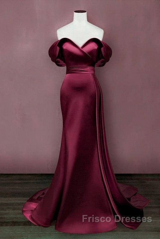 Mermaid Violet Formal Prom Dress Off The Shoulder