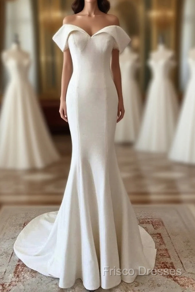 Mermaid Wedding Dress Satin Off Shoulder Main image