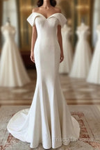 Mermaid Wedding Dress Satin Off Shoulder