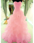 Mermaid Wedding Dress Sweetheart Organza Ruffles Train