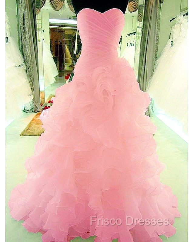 Mermaid Wedding Dress Sweetheart Organza Ruffles Train