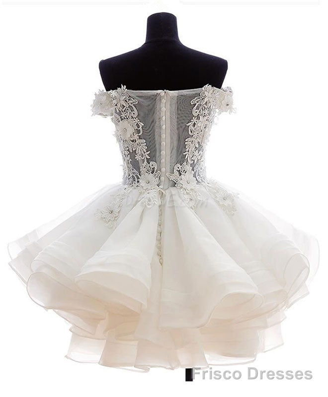 Mini Tulle Lace Short Prom Dress, Lace Cute Homecoming Dress Secondary image