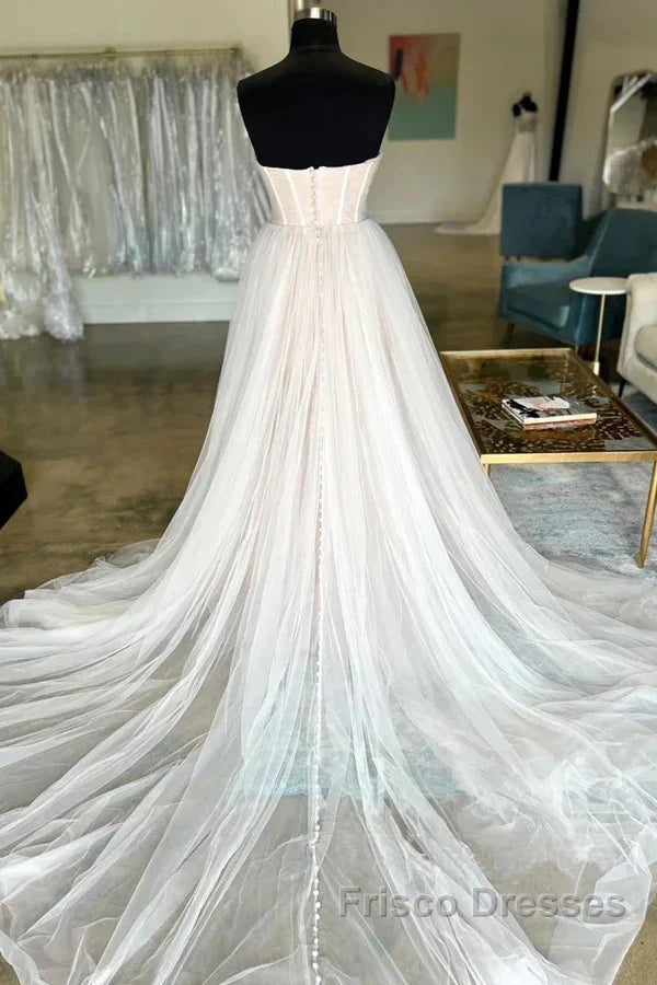 Minimalist Style Sheer Wedding Dress With Sweet Collar And Floor Mopping Wedding Dress Secondary image