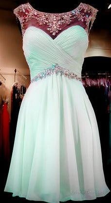Mint Green Beaded  Back Prom Dresses Sexy Backless Homecoming Dresses