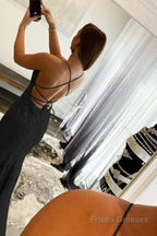 Mint Spaghetti Straps Appliques Prom Dress
