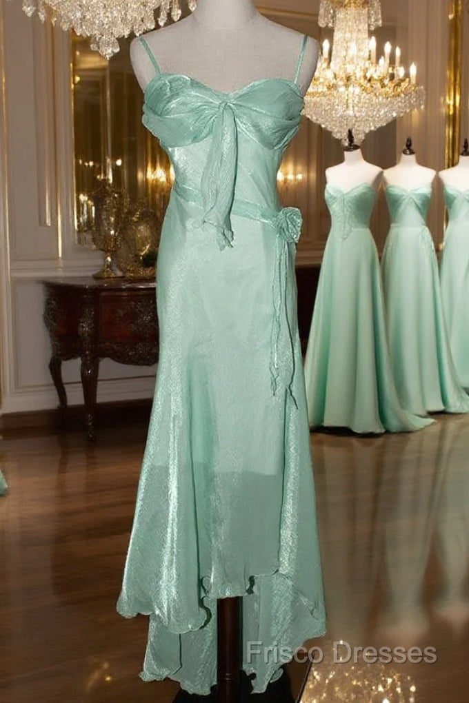 Mint Vintage Spaghetti Strap Chiffon Long Formal Prom Dress Main image