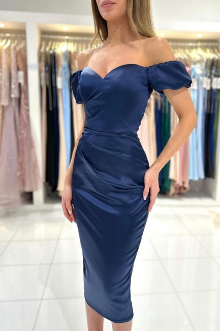 Modern Sweetheart Cap Sleeves Column Prom Dress Ruffles Main image