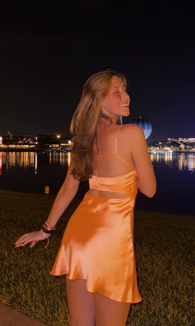 Modest A Line Spaghetti Straps Orange Satin Short Formal 8Th Grade Hom