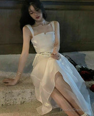 Modest A Line White Straps Birthday Dresses 22Th Birthday Outfit