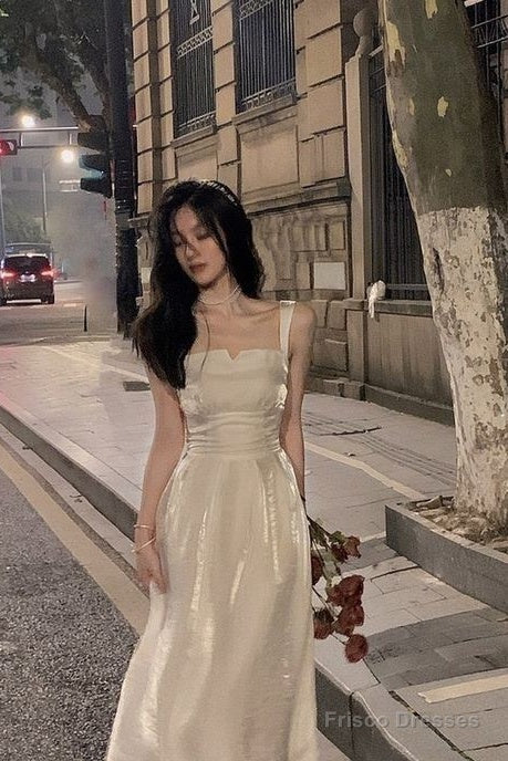 Modest A Line White Straps Birthday Dresses 22Th Birthday Outfit Main image