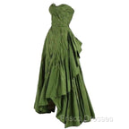 Modest Ball Gown Sweetheart Green Satin Long Evening Dress Party Dress Formal Dress Formal Prom Dress