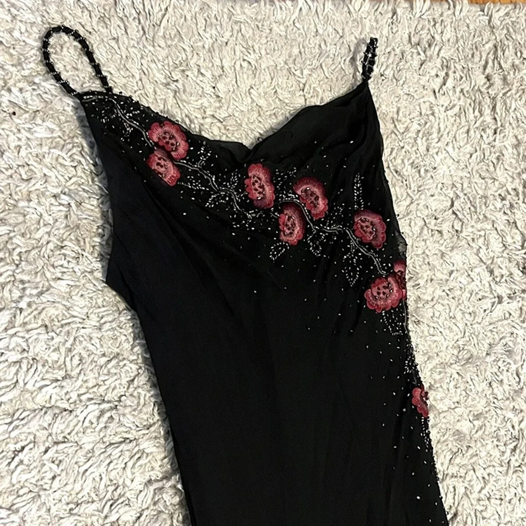 Modest Black Long Prom Dresses With Flowers 22Th Birthday Outfits