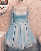 Modest Homecoming Dresses Lace 3/4 Sleeves