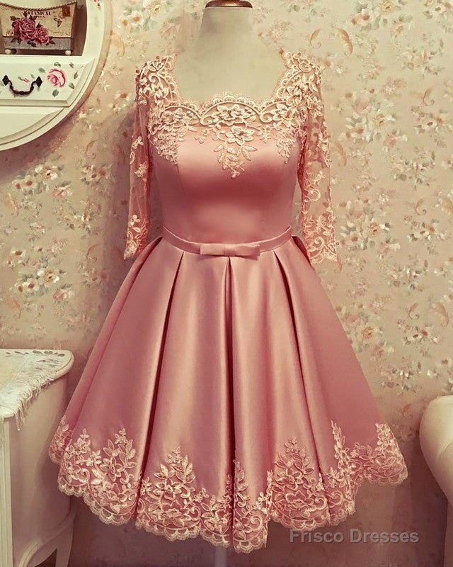 Modest Homecoming Dresses Lace 3/4 Sleeves Main image