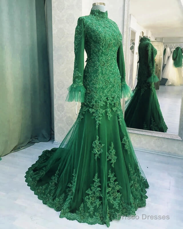 Modest Long Sleeve Lace Mermaid Dress Secondary image