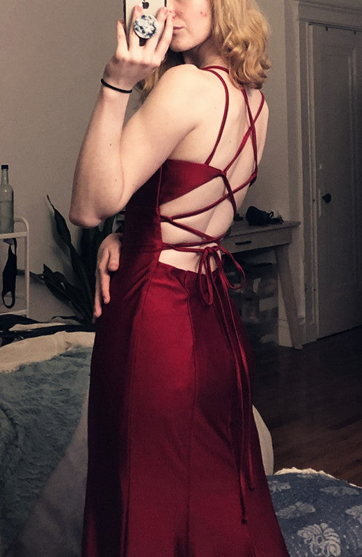 Modest Mermaid Burgundy Prom Dresses 22Th Birthday Outfit