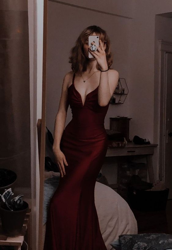 Modest Mermaid Burgundy Prom Dresses 22Th Birthday Outfit