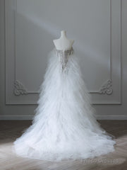 Modest Mermaid Off The Shoulder White Tulle Long Wedding Dresses Brides Dress Ss3843