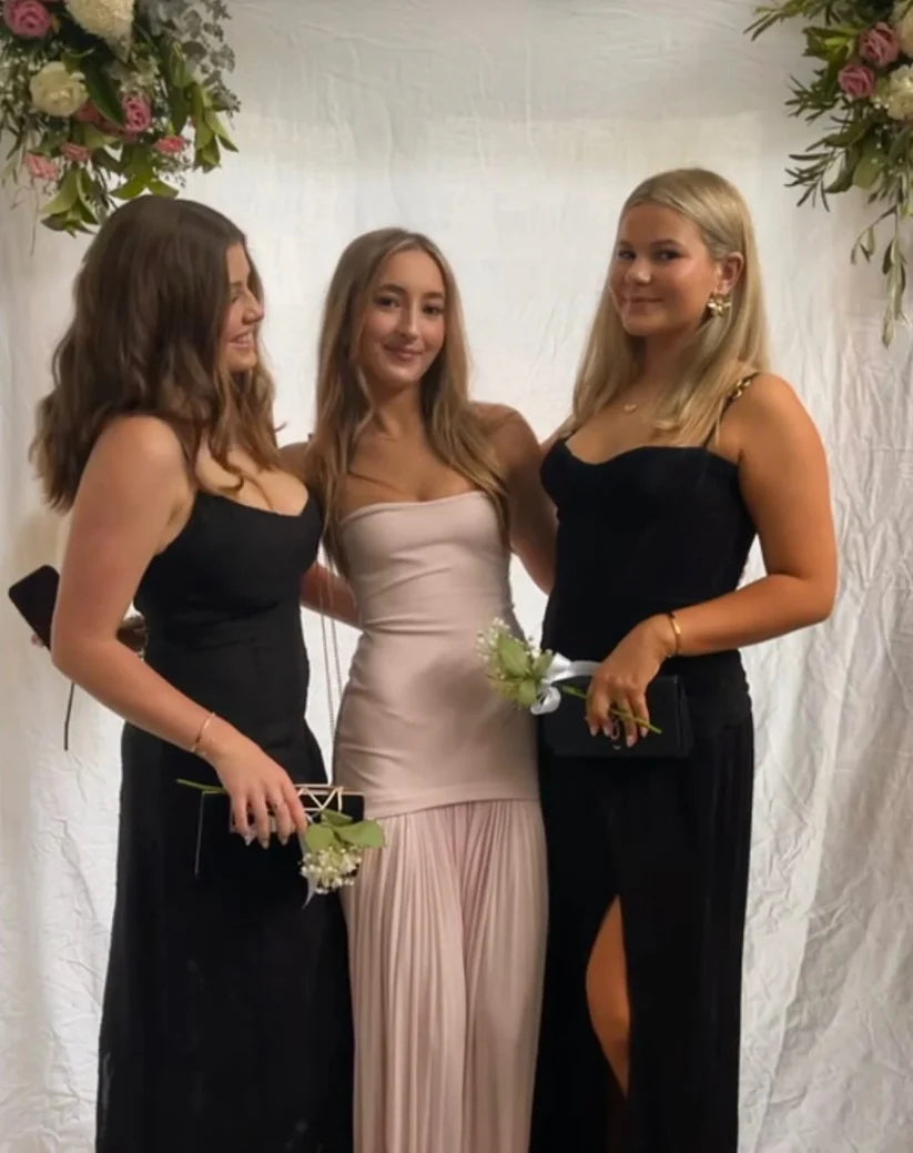 Modest Mermaid Pink Long Prom Dresses Formal Graduation Party Dress Evening Dress