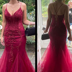 Modest Mermaid Spaghetti Straps Burgundy Sequin Formal Gown 23Rd Birthday Dress Prom Dresses 20Th Birthday Outfits