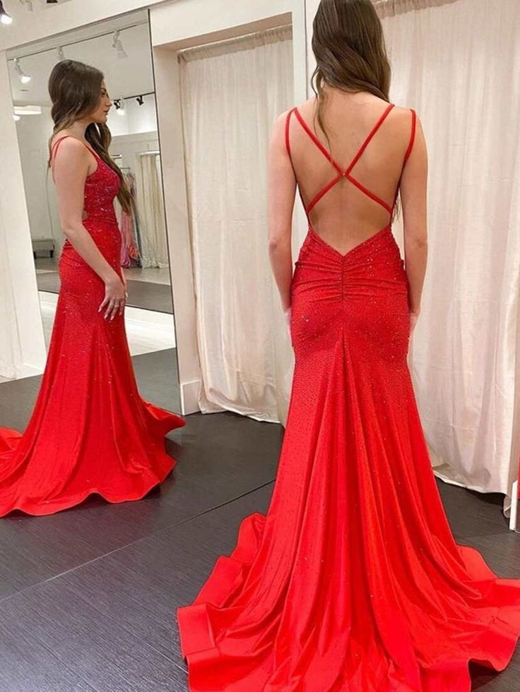 Modest Trendy Mermaid Spaghetti Straps Navy Blue Sequins Prom Dresses Style Long Senior High School Dance Party Dress