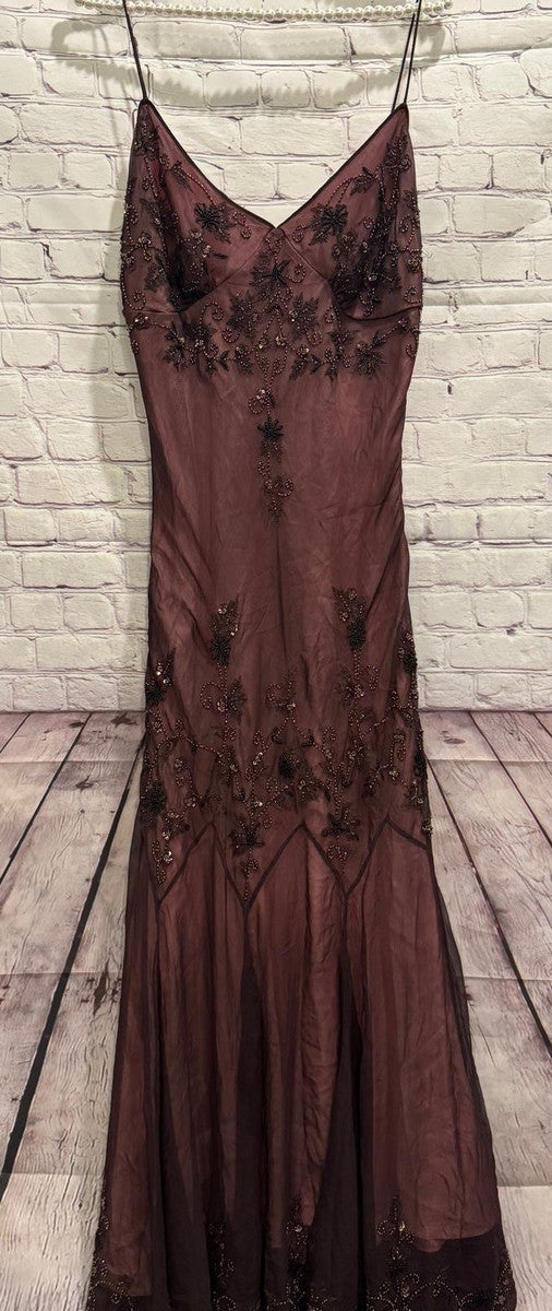 Vintage-Inspired Evening Dresses Blue Satin Spaghetti Straps Coffee Ch   Frisco Dresses