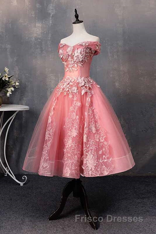 A-line Off-Shoulder Short Formal Prom Dress Appliques Sweet 16 Gown Secondary image