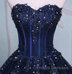 Navy Blue Lace Applique Tulle Long Party Dress Formal Gown Off Shoulder Floor Length Formal Prom Dress