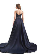 Mermaid Sequins Spaghetti Straps Prom Dresses With Detachable Train