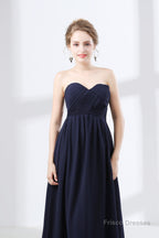 Sweetheart Chiffon A Line Bridesmaids Dresses