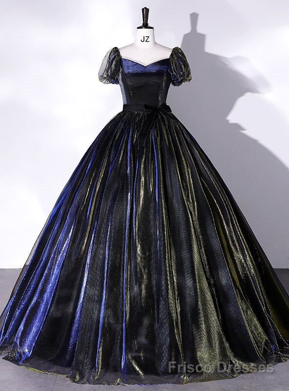 Navy Blue Tulle Puff Sleeve Quinceanera Dress Main image