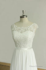 New Lace O-Neck Lace Tulle Boho Wedding Dresses