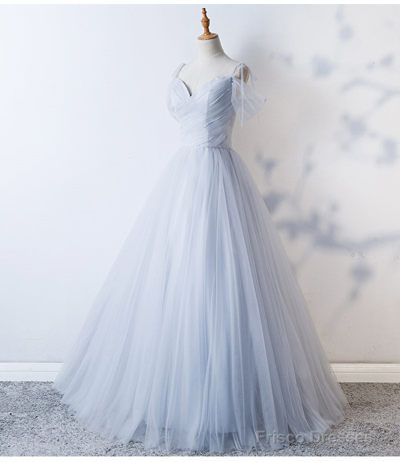 New! Sleeveless V-Neck Tulle Prom Dresses Main image