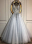 New!  Tulle V-Neck A-Line Wedding Dresses With Beadings
