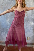 NiceVestidos--Pink Beaded Mid-Length Homecoming Dress Prom Dress