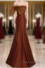 Noble And Unique Chocolate Sleeveless Formal Prom Dress Chocolate Mermaid Strapless Tulle Butterfly Knot Dew Back Strap Long And Floor Evening Dress