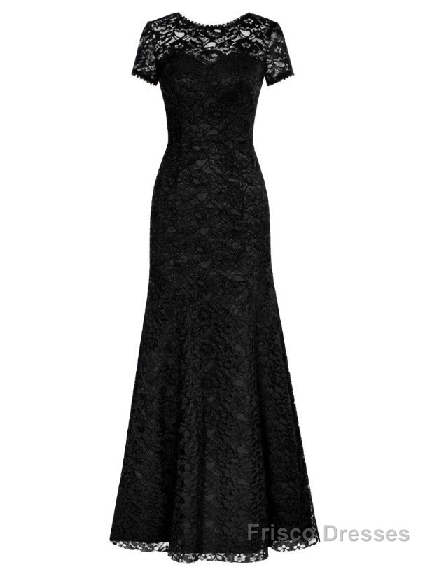 Noble Scoop Neck Short Sleeves Lace Mermaid Mother Of The Bride Dress