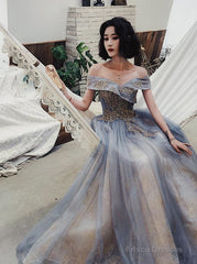 Off Shoulder Long Sweetheart Lace Applique Prom Dress Party Dress, Floor Length Evening Dresses