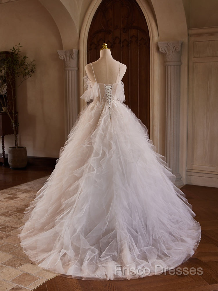Off Shoulder Tulle Lace Light Champagne Long Formal Prom Dress, Light Champagne Sweet 16 Dress