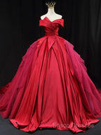 Off Shoulder Tulle Satin Blue Long Formal Prom Gown, Blue Long Formal Dress