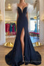 Off Shoulder V Neck Mermaid Black Long Formal Prom Dresses, Mermaid Black Formal Dresses, Black Evening Dresses
