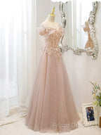 Off The Shoulder A Line Tulle Long Formal Prom Dress Formal Dress