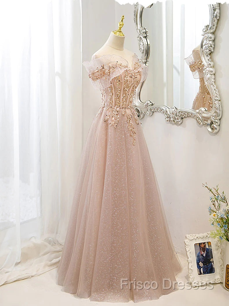 Off The Shoulder A Line Tulle Long Formal Prom Dress Formal Dress