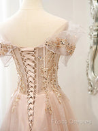 Off The Shoulder A Line Tulle Long Formal Prom Dress Formal Dress