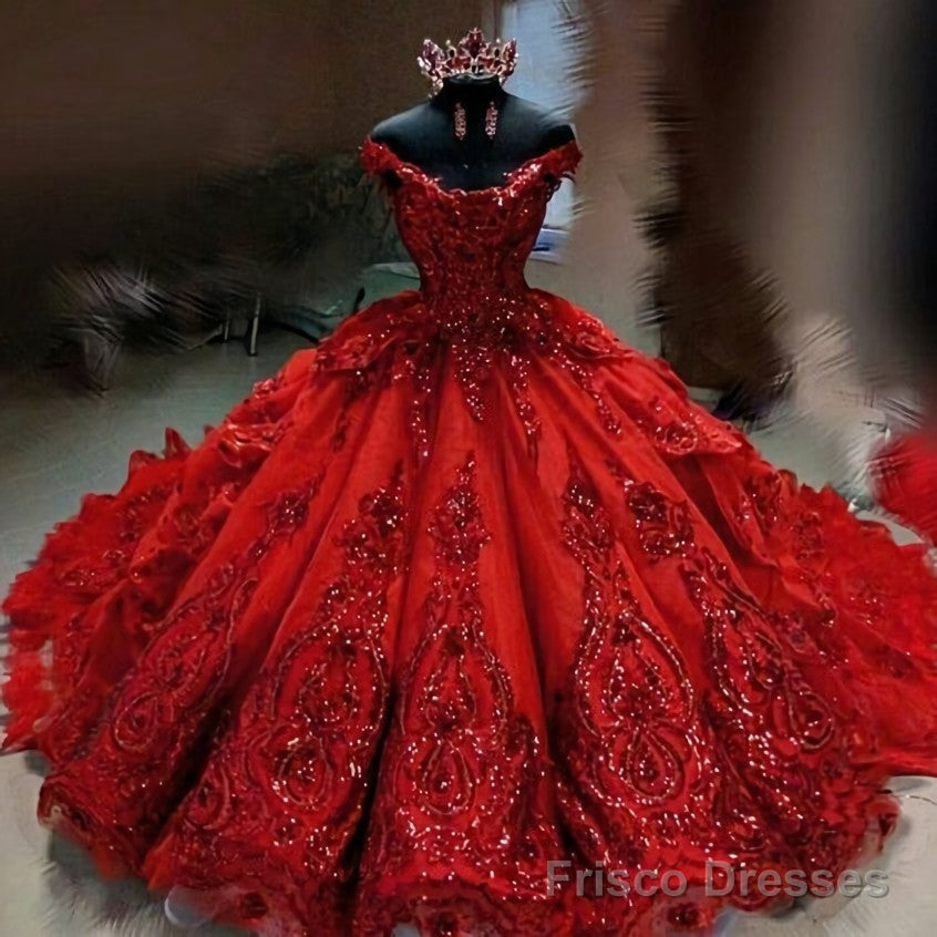 Off the shoulder ball gown, charming prom dress Main image