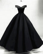 Off The Shoulder Ball Gown Satin Dresses