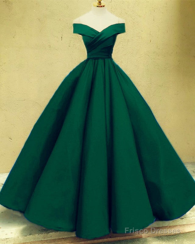 Off The Shoulder Ball Gown Satin Dresses
