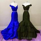 Off The Shoulder Burgundy Formal Dress Mermaid New Two Piece Formal Prom Dress
